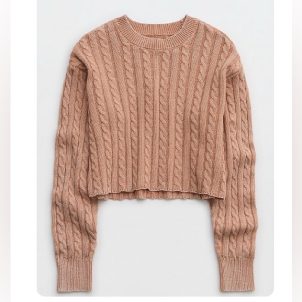 Aerie | Mini Cable Cropped Sweater size Large
